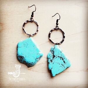 Blue Turquoise Chunky Earrings